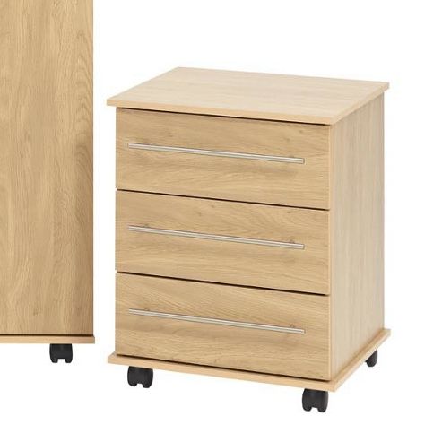 Image of Ideal Furniture Bobby 3 Drawer Chest - Oak