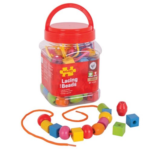 Image of Bigjigs Toys Bj662 Jar Of Lacing Beads