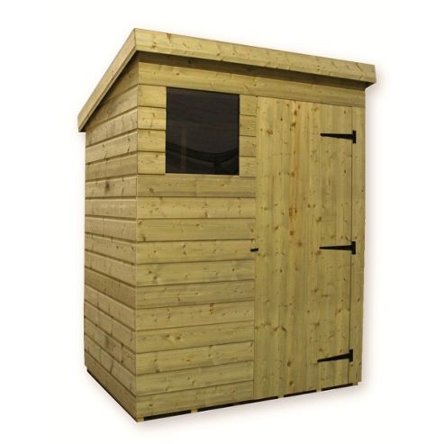  Pent Shed + 1 Window + Single Door from our Wooden Sheds range - Tesco