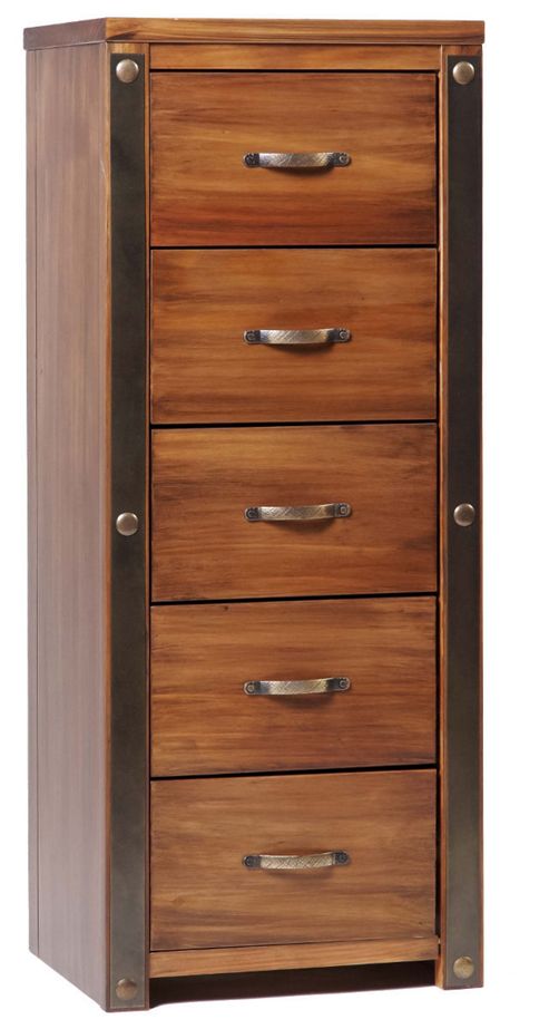 Image of Core Products Forge Fg317 Antique Brown 5 Drawer Narrow Chest