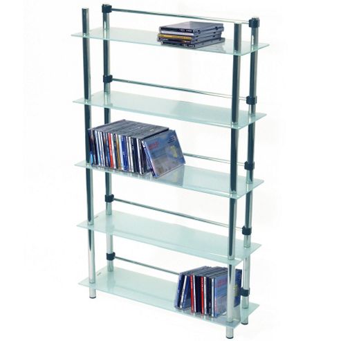 Image of Techstyle 5 Tier Dvd / Cd / Media Storage Shelves - Frosted