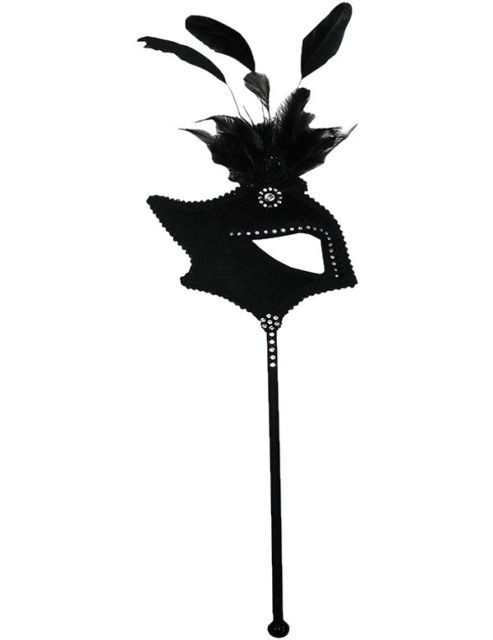 Image of Black One Eye Mask On Stick