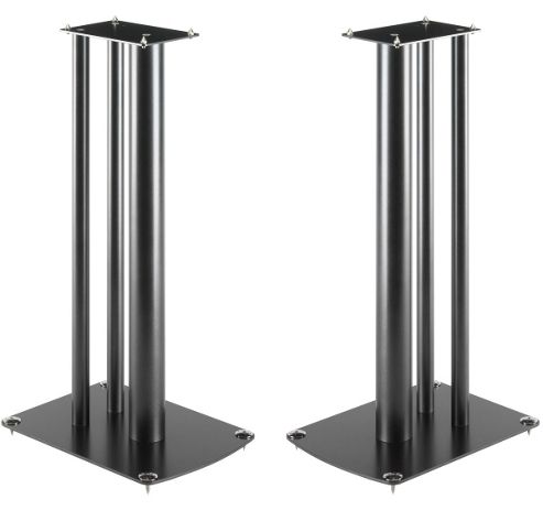 Image of Pair Of Black Mountech Speaker Stands 586mm High