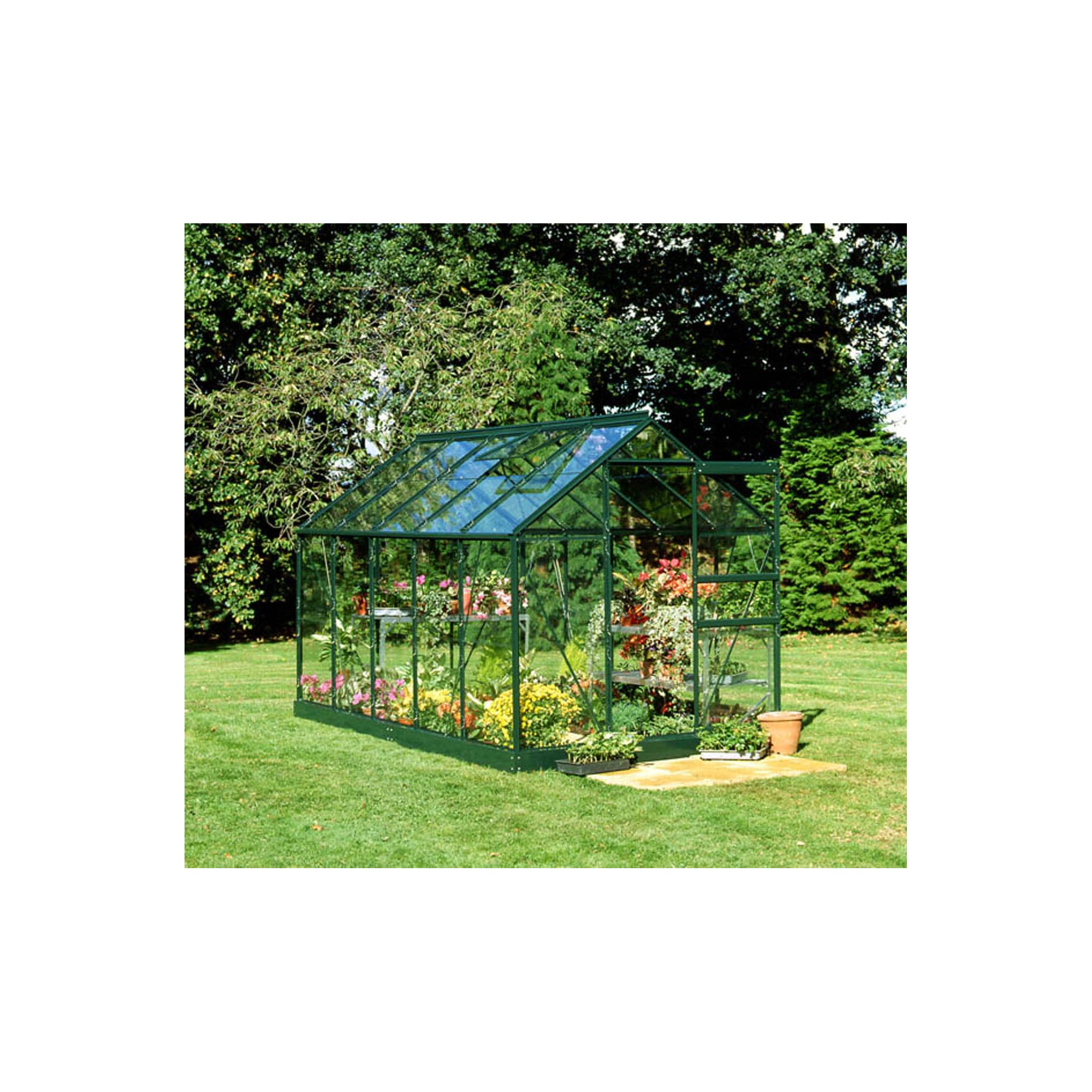 Halls 10x6 Popular Greenframe Greenhouse + Base - Horticultural Glass at Tesco Direct