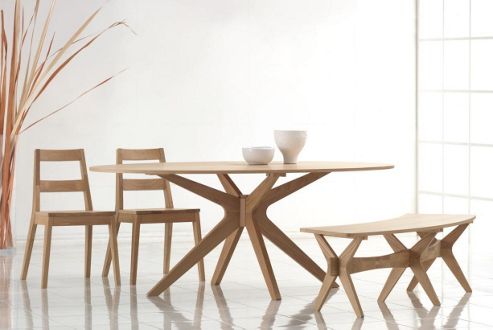 Image of Home Zone Malmo 4 Piece Solid Oak Dining Set