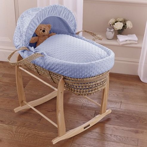 Image of Clair De Lune Dimple Palm Moses Basket (blue)