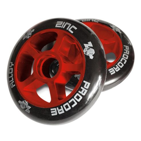 Image of Pro Core 2 X 100mm Cnc Alloy High Bounce Scooter Wheels, Red
