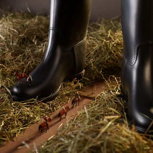 Image of Holy Mackerel Little Black Riding Boots. Horse Riding Greetings Card