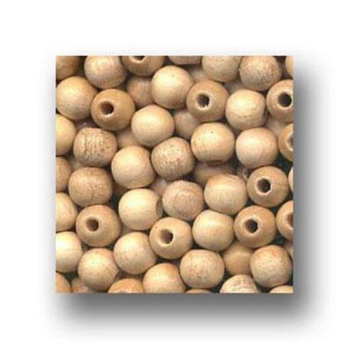 Image of Wood Bead Natural 6mm Rd (100)
