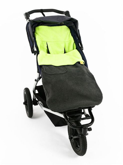 Image of Buggysnuggle - Simple Plain Charcoal And Lime Footmuff