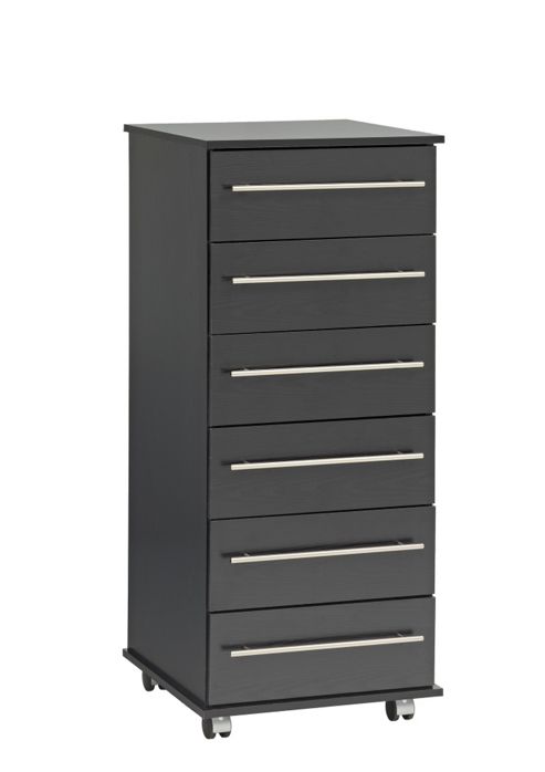 Image of Ideal Furniture Bobby 6 Drawer Slim Chest - Oak