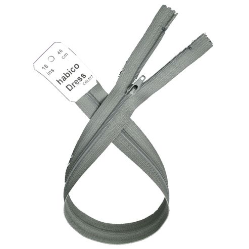 Image of Dress Zip - 46cm - Light Grey