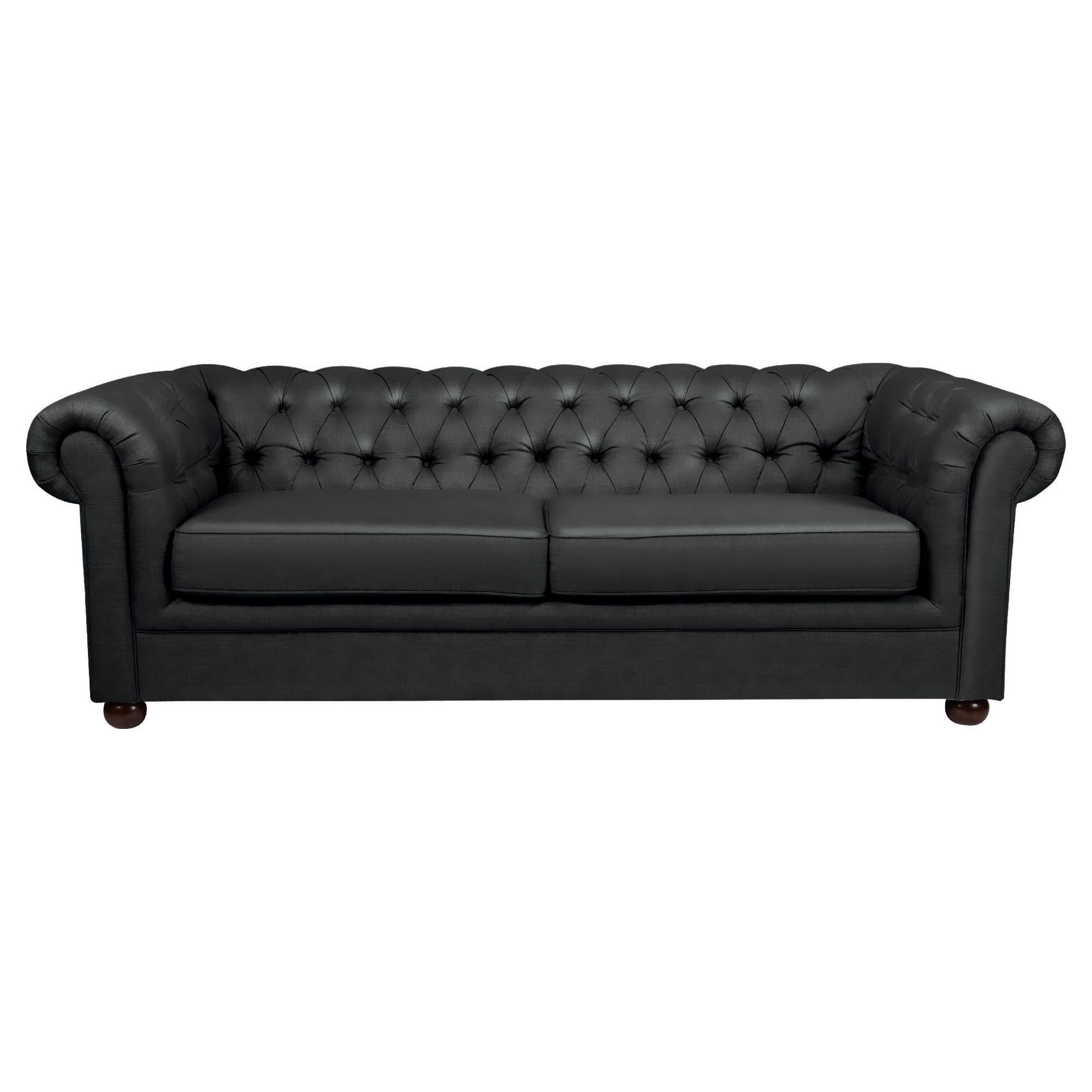 Chesterfield Fabric Sofabed Black, Velvet at Tescos Direct