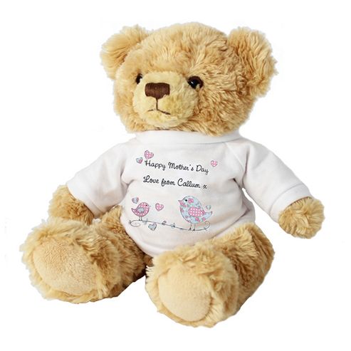 Image of Personalised Floral Bird Mothers Day Bear