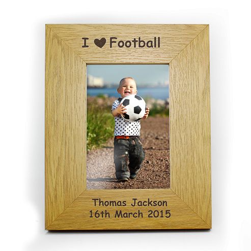 Image of Personalised Oak Finish I Heart Frame 6 X 4