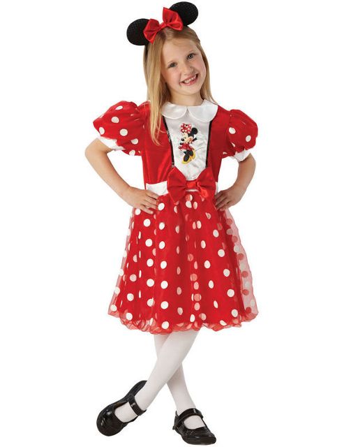 Image of Child Red Glitz Minnie Mouse Costume Medium