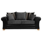 Lima fabric mix medium sofa black and charcoal