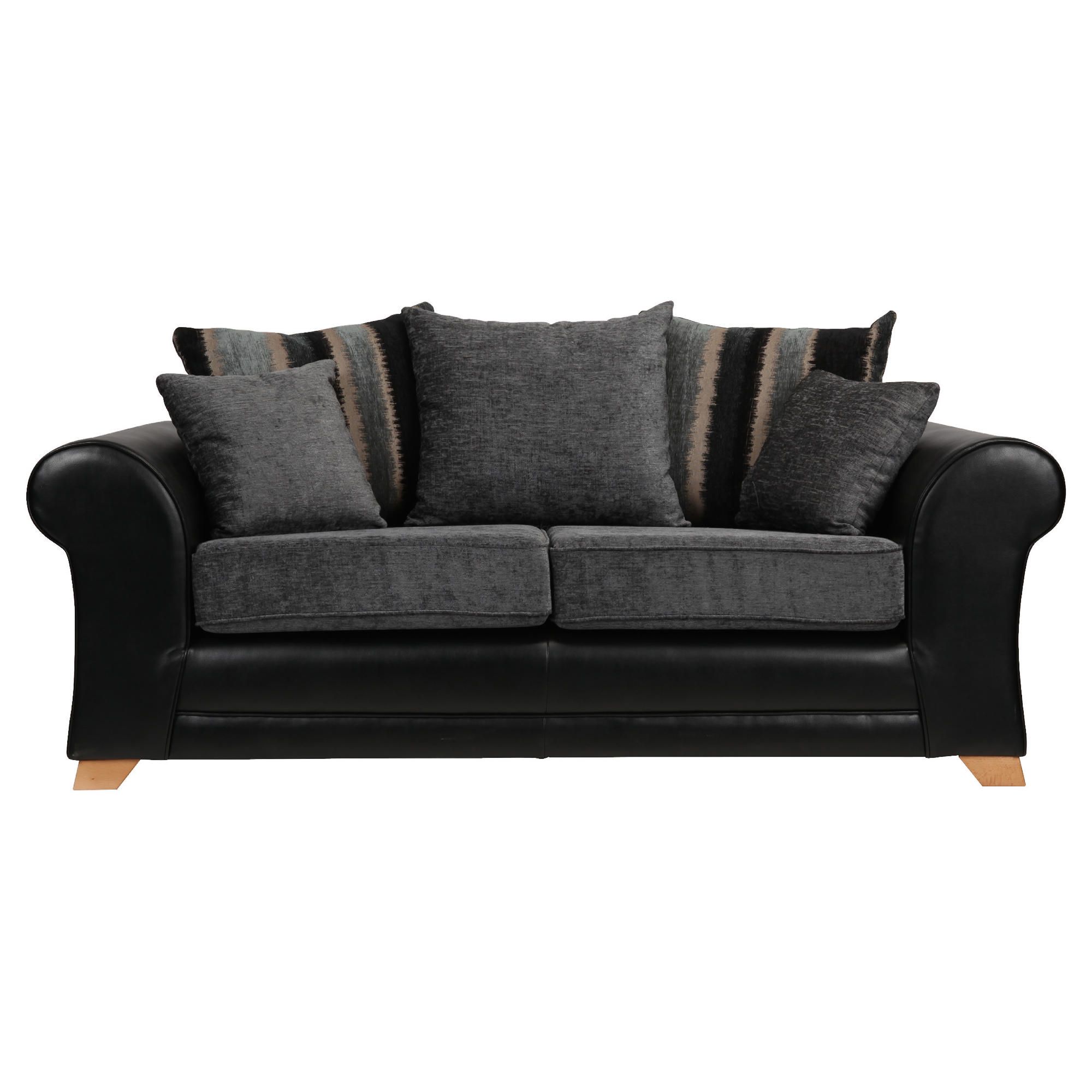 Lima fabric mix medium sofa black and charcoal at Tesco Direct