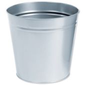 5 Star Waste Bin Round Metal Scratch Resistant D300xH280mm 15 Litres Silver Metallic