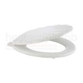 Bemis 5900 Shell Sculptured Moulded Wood Novelty Toilet Seat and Cover with Adjustable Plastic Hinges