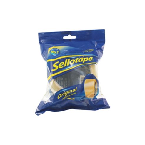 Image of Sellotape Original Golden Tape Roll Non-static Easy-tear Large 48mmx66m Ref 1443304 [pack 6]