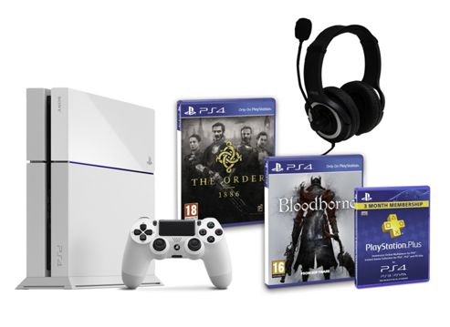 Image of Ps4 (white) With Bloodborne, The Order 1886, Gp3 Headset, Psplus (3mth)