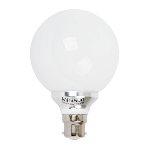 Image of Minisun B22 6w Led Globe Bulb 6000k Cool White / Daylight