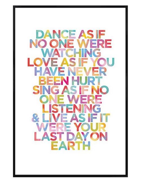 Image of Gloss Black Framed Dance, Love, Sing Poster