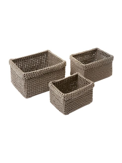 Image of Casa Couture Set Of 3 Rectangular Rope Baskets In Bown