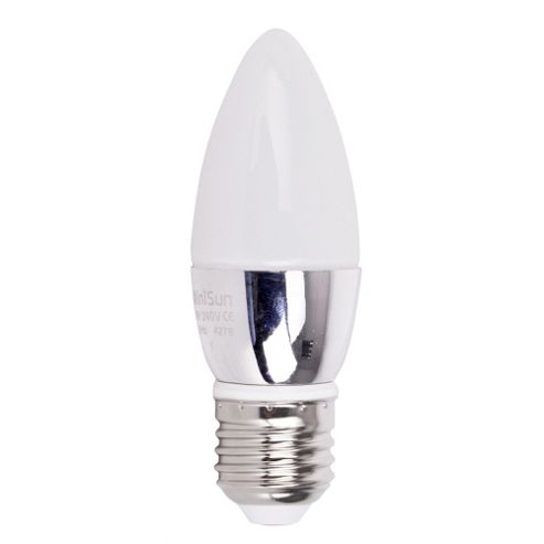 Image of Minisun Es E27 Opal Glass 4w Led Candle Bulb Cool White / Daylight