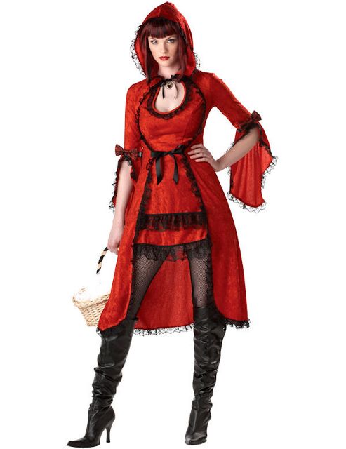 Image of Adult Lacy Red Riding Hood Costume Large