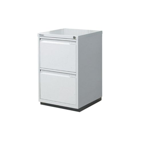 Image of Bisley 2-drawer Filing Cabinet Desk Height Flush Fronted Lockable Goose Grey 2fe