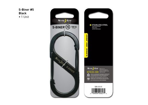 Image of Nite Ize S-biner Size 5 Black Double Gated Carabiner