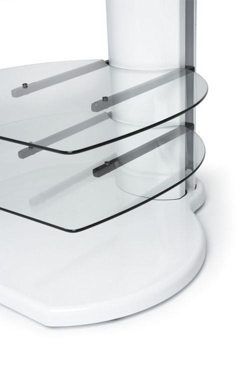 Image of Off The Wall Origin Ii Tv Stand - White / Clear Glass