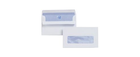 Image of Plus Fabric Envelopes Wallet Press Seal Window 110gsm 89x152mm White [pack 500]