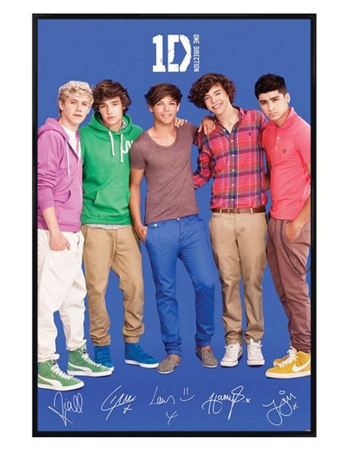 Image of One Direction Gloss Black Framed Boy Band Perfection 1d Poster