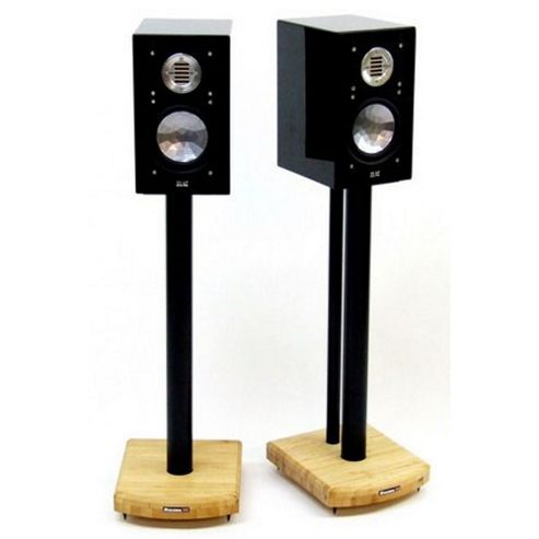Image of Moseco 6 Black And Bamboo Speaker Stands
