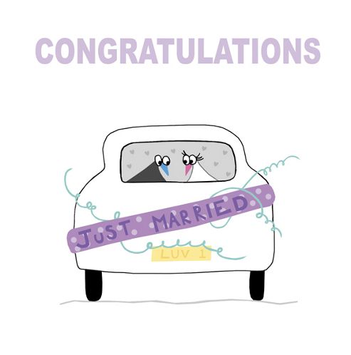 Image of Holy Mackerel Greetings Card- Congratulations Just Married