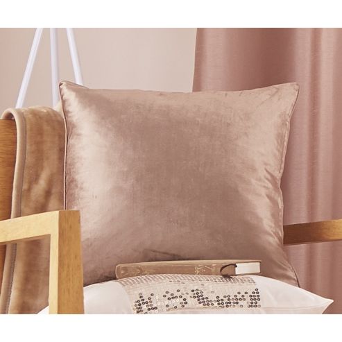 Image of Catherine Lansfield Home Opulent Velvet Mink Cushion Cover