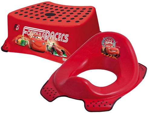 Image of Disney Cars Toddler Toilet Training Seat & Step Stool Combo - Red