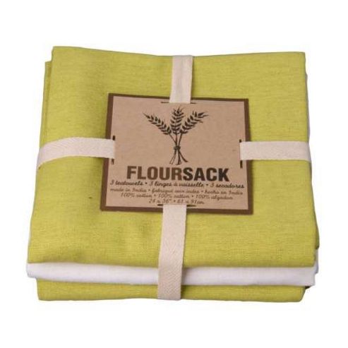 Image of Now Designs Floursack Teatowels, Cactus Green, Set Of 3