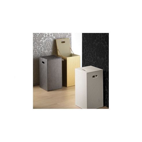 Image of Gedy Marrakech Laundry Bin And Stool - Gold
