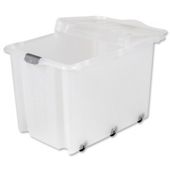 Strata Storemaster Mega Crate and Folding Lid on 6 Wheels 105 Litres 700x480x460mm Clear Ref HW333CLR