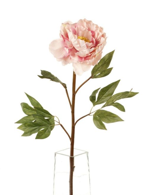 Image of Artificial 78cm Single Stem Pale Pink Peony