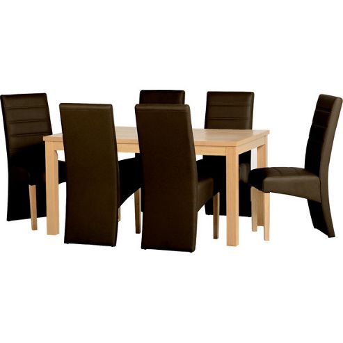 Image of Home & Haus Caldy 7 Piece Dining Set - Expresso Brown