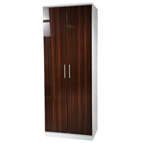 Image of Welcome Furniture Knightsbridge Tall Plain Wardrobe - Ebony - Cream - 197cm H