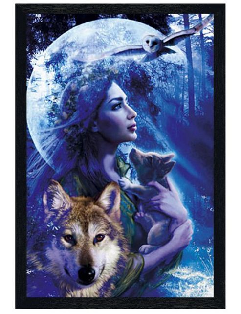 Image of Digital Art Black Wooden Framed Moonlight Poster