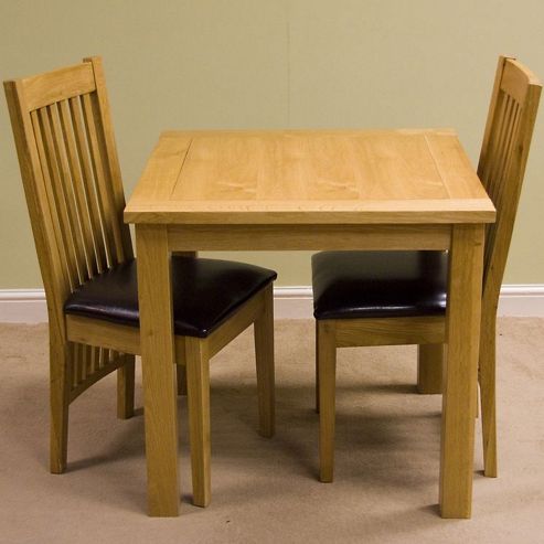 Image of G&p Furniture Lyon Oak 3-piece Small Fixed Top Dining Set