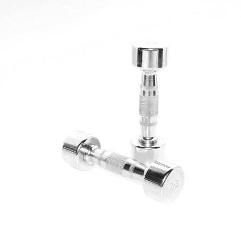 Image of Body Power Ergo Chrome Dumbbells - 2kg (x2)