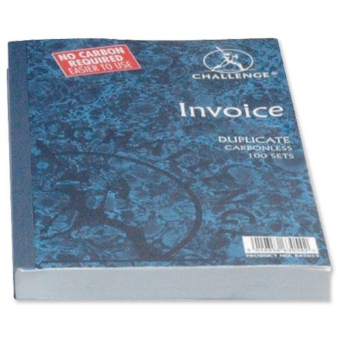 Image of Challenge Duplicate Book Carbonless Invoice Without Vat/tax 210x130mm Ref 100080526 [pack 5]